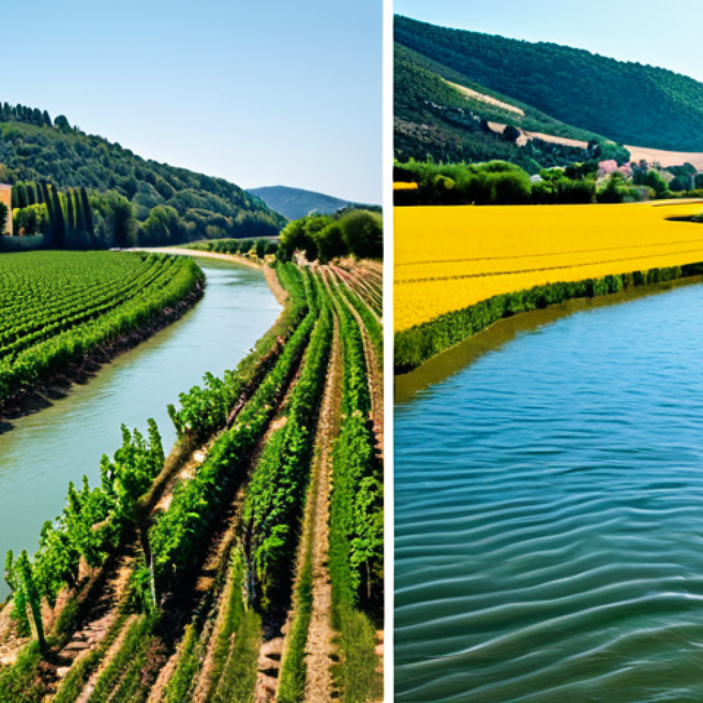 미래형 수자원 관리 정책 방향 - **Prompt 1: The Impact of Climate Change on French Water Resources**
A composite image or a spli...