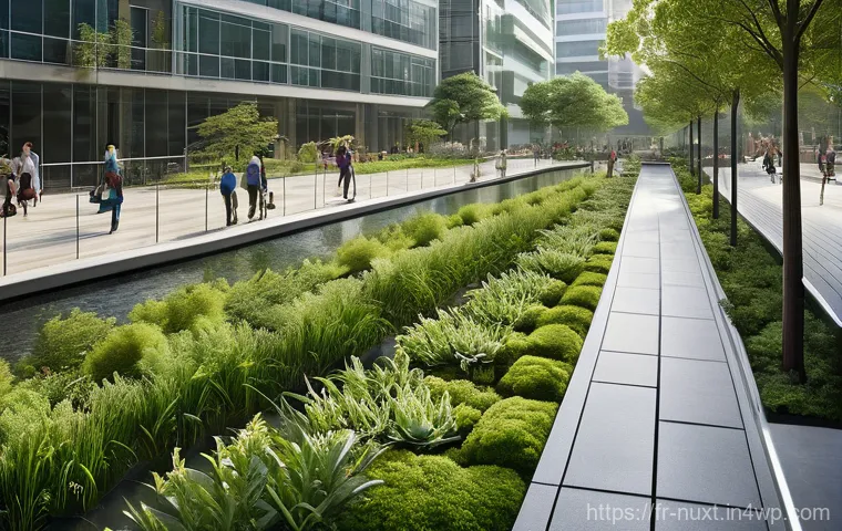 물 부족 문제 해결을 위한 통합 전략 - **Prompt:** A beautiful, vibrant, and water-efficient garden scene under a clear sky. In the foregro...