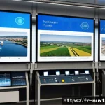 Home 20 통합 수자원 관리에서의 기술적 도전 - A detailed, realistic depiction of a modern French water distribution network control room, showcasi...
